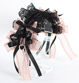 Jirai Kei Black Pink Headband Hat Hair Accessories 22532:322696 22532:322696