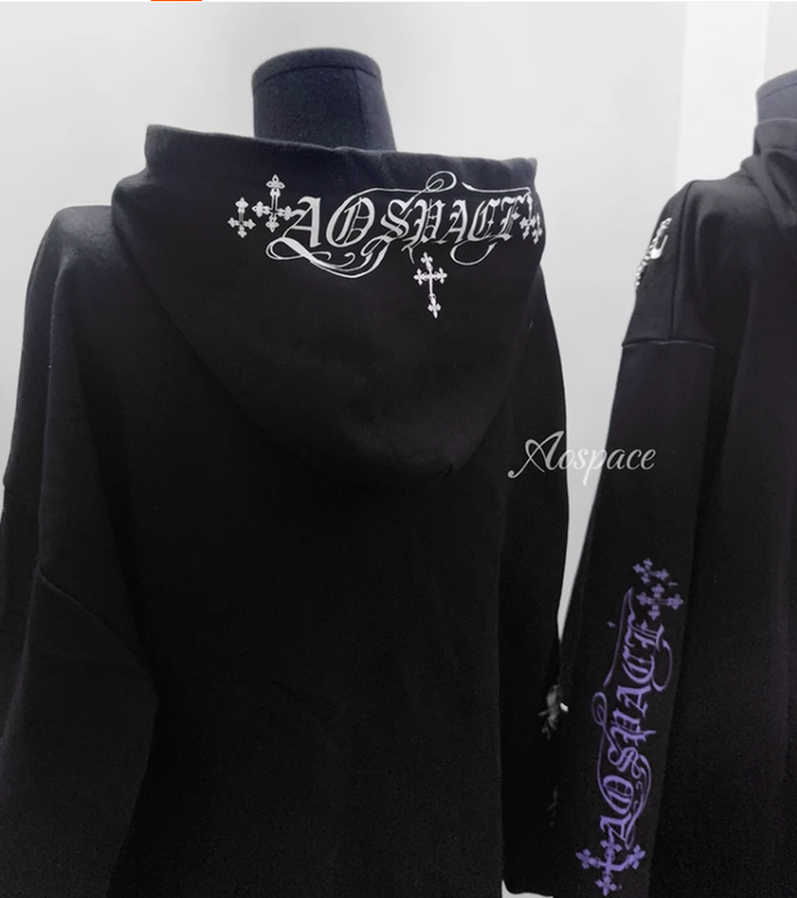 Jirai Kei Hoodie Gothic Sweatshirt Soul-Devouring Rabbit Bone Printed 42150:731195