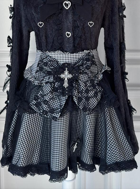 Jirai Kei Cardigan Outfit, High-Waisted Skirt (2XL L M XL) 44566:813799