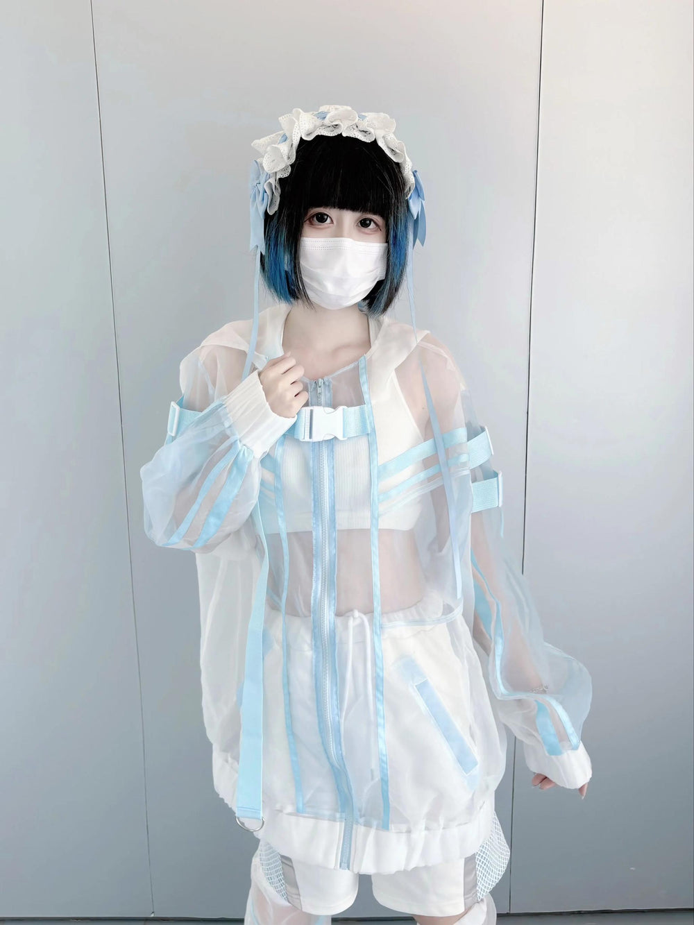 Subculture Organza Coat with Leg Warmers, Reflective Trim 45559:854249
