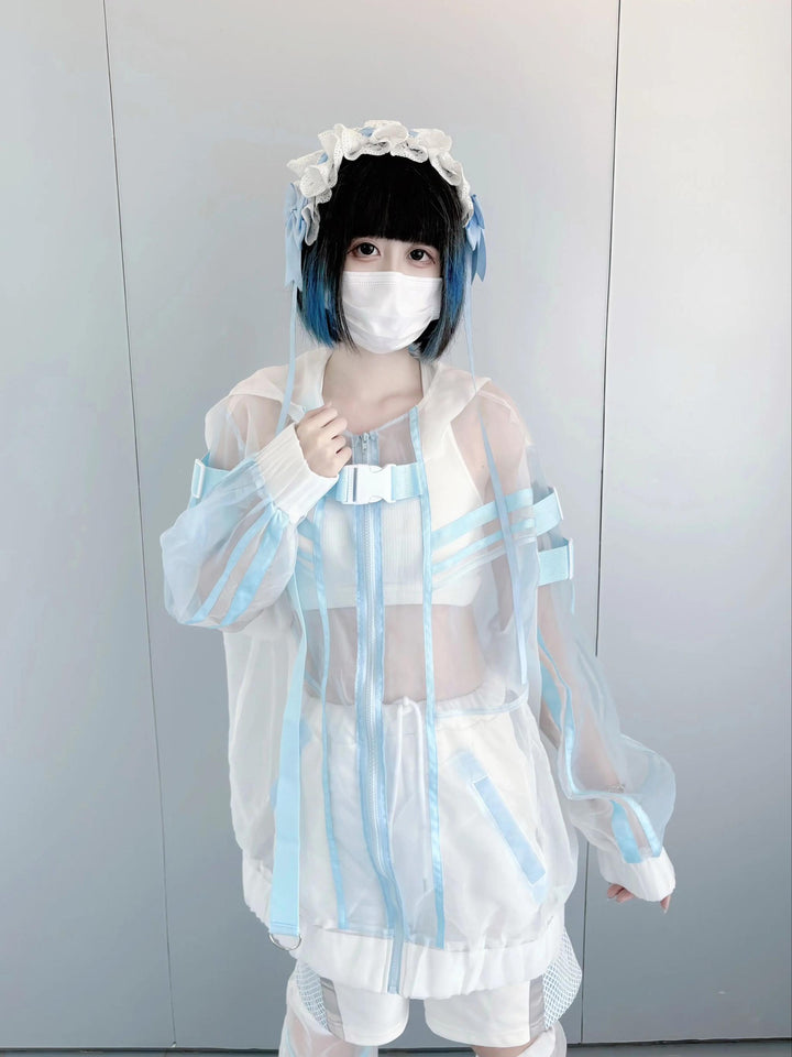 Subculture Organza Coat with Leg Warmers, Reflective Trim 45559:854249