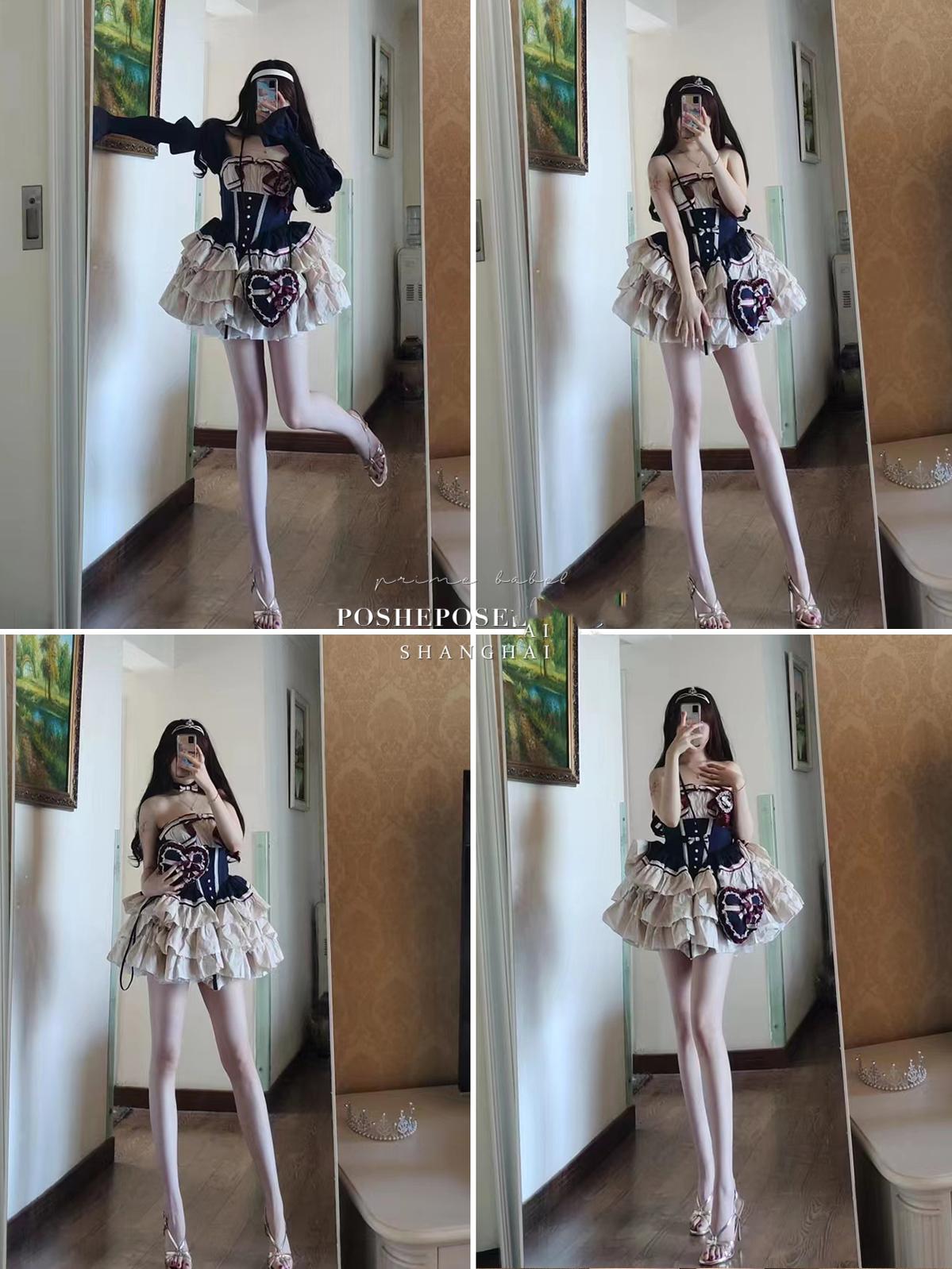 Lolita Dress Fishbone Dress Corset Dress Multicolor 36380:540504