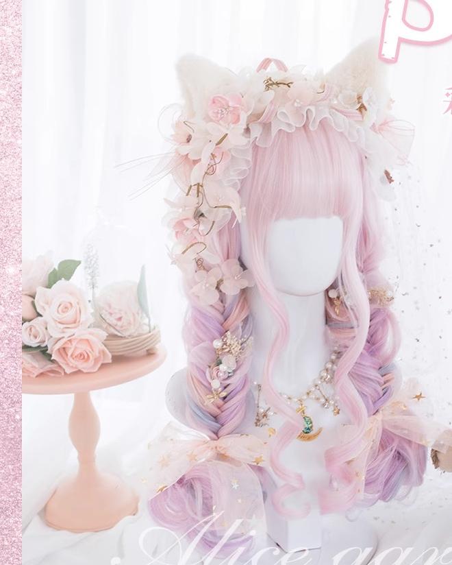 Lolita Wig Fairy Kei Wig Rainbow Wig Pink Wig 31726:497156 31726:497156