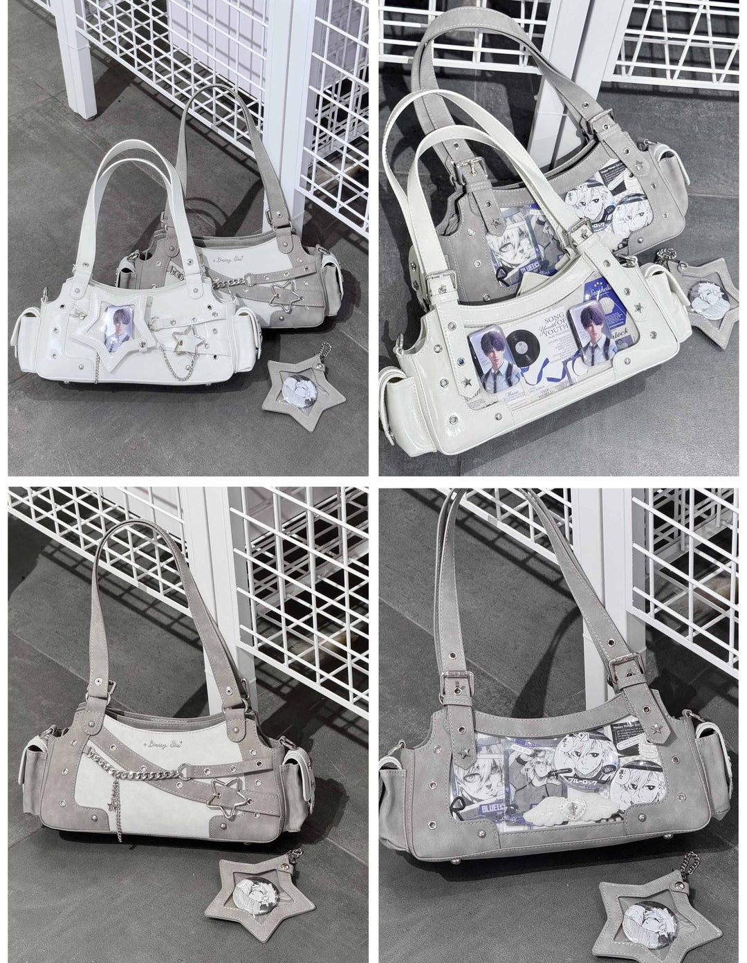Punk Studded Ita Bag, Clear Window & Star Pouch 45416:847496