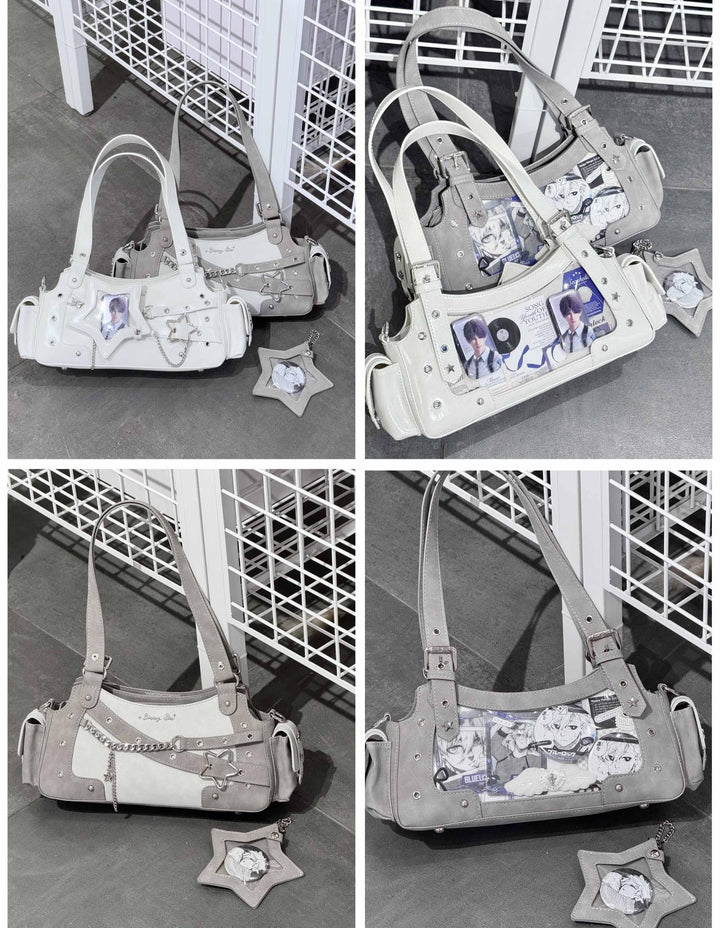 Punk Studded Ita Bag, Clear Window & Star Pouch 45416:847496