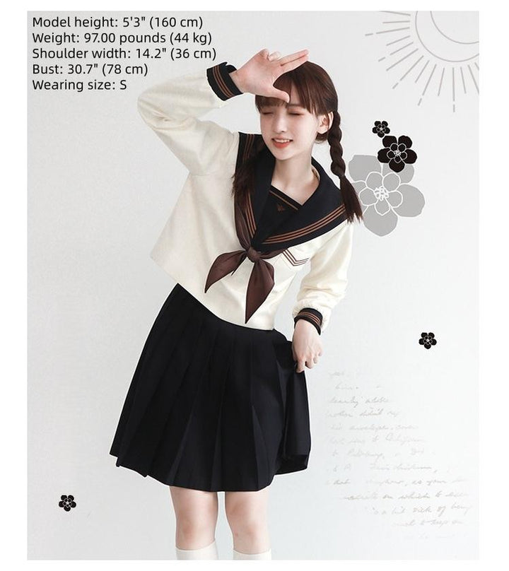 Autumn JK Uniform Sailor Top, Embroidered 43789:786092