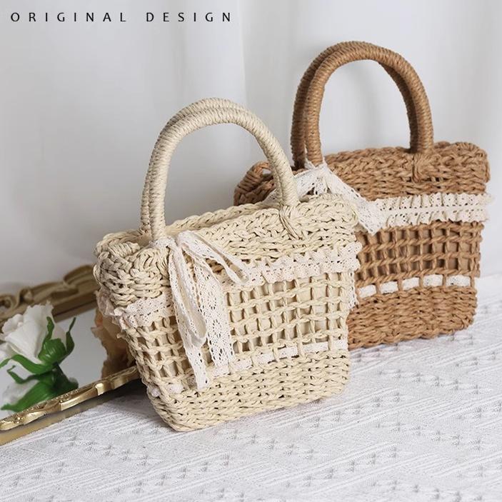 Mori Kei Bag Cottagecore Woven Bag Paper Straw Handbag 36446:523132 36446:523132