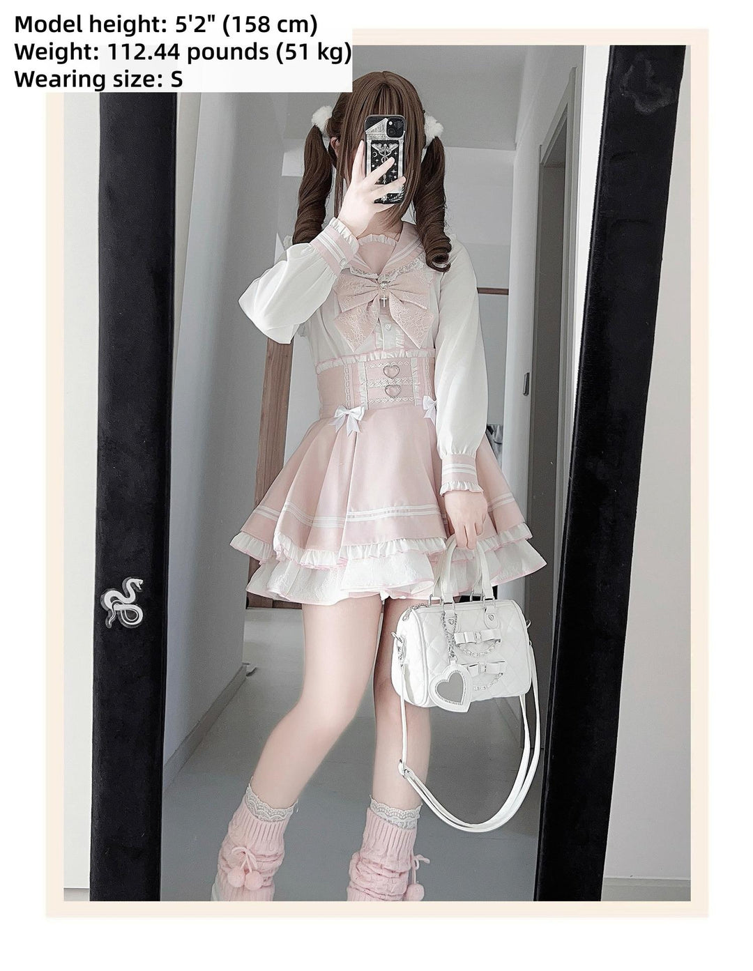 Ryousangata Sailor Collar Blouse, High-Waist Skirt 44752:821898