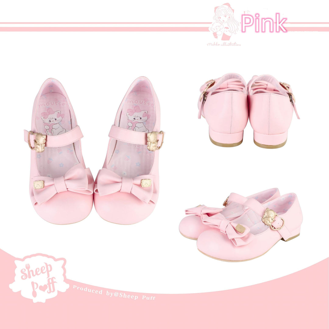 Preorder-Lolita Fashion Bow Tie Low Heel Shoes 4 Colors (34 35 36 37 38 39 40 41 / Pink) 22830:328284 (34 35 36 37 38 39 40 41 / Pink) 22830:328284