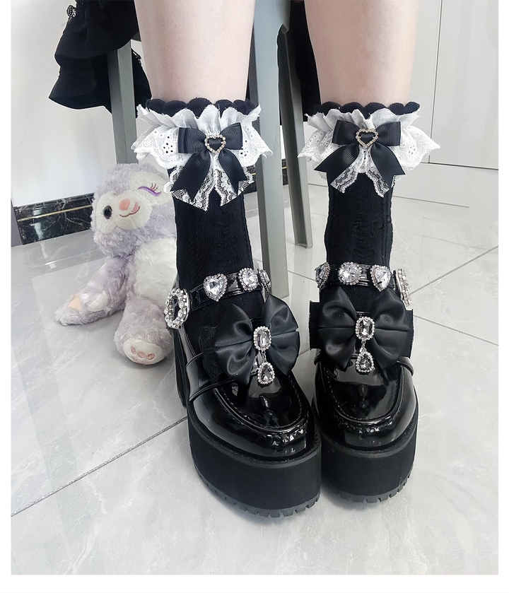 Lolita Socks Cotton Socks Jirai Kei Mid-calf Socks 40894:694038