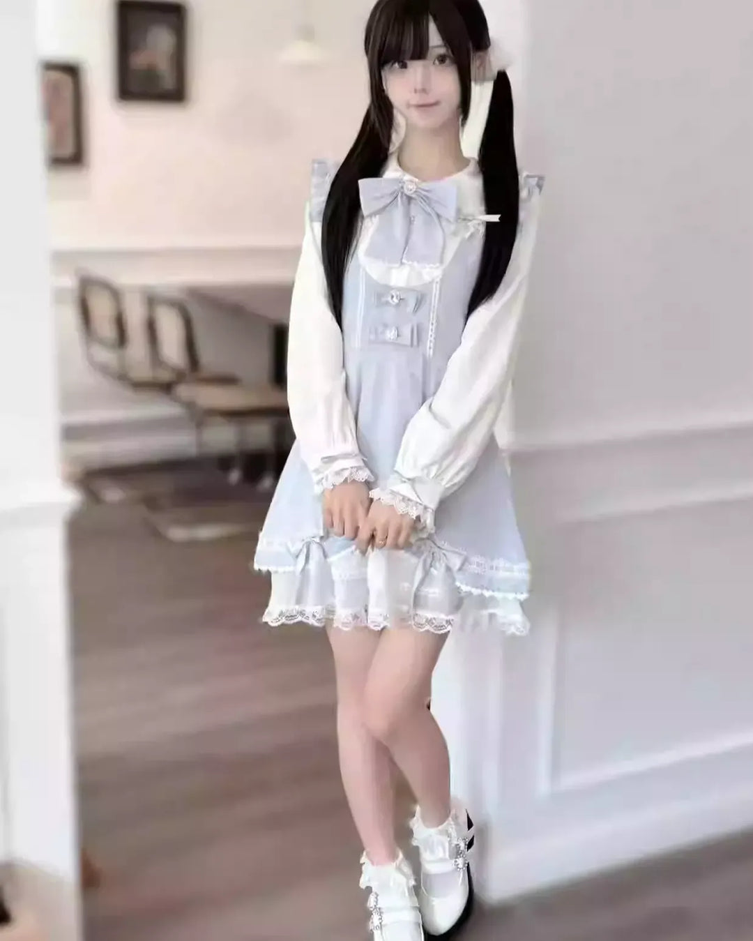 Jirai Kei Dress Set Bunny Ear Blouse Suspender Skirt Set 41440:699176