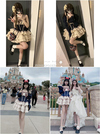 Lolita Dress Fishbone Dress Corset Dress Multicolor 36380:540554
