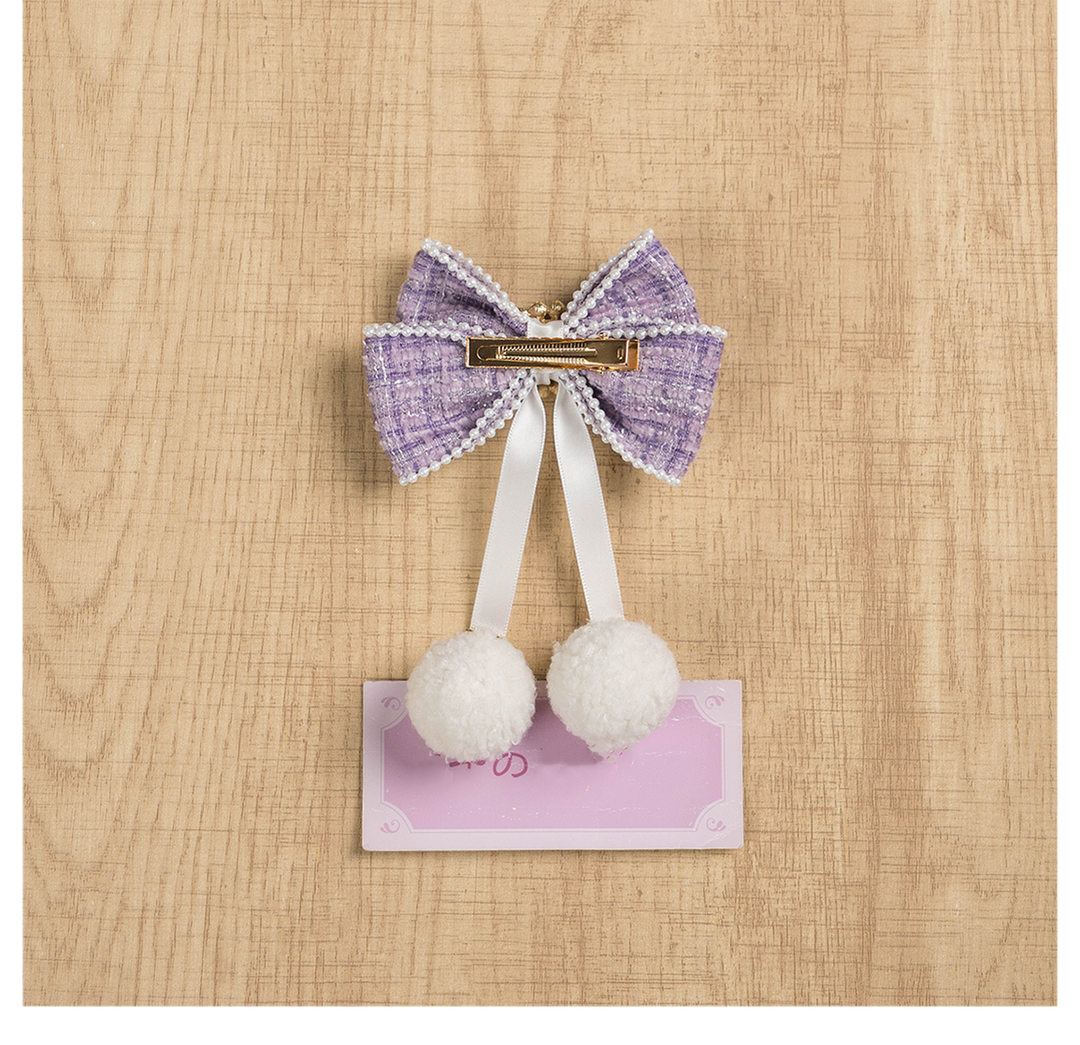 Jirai Kei Hair Clip Ryousangata Plaid Bow Hair Accessory 41584:704270