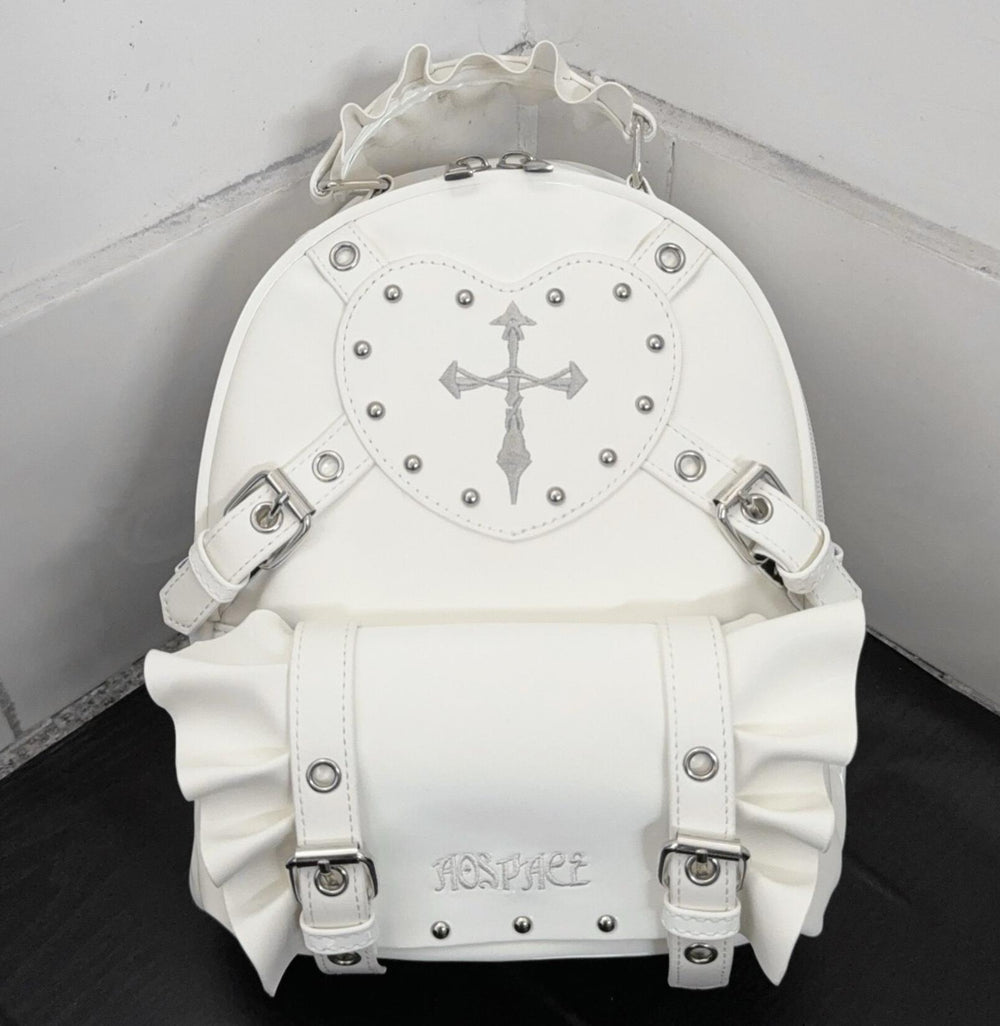 Subculture Punk Backpack, Studs & Cross Embroidery 44925:829267