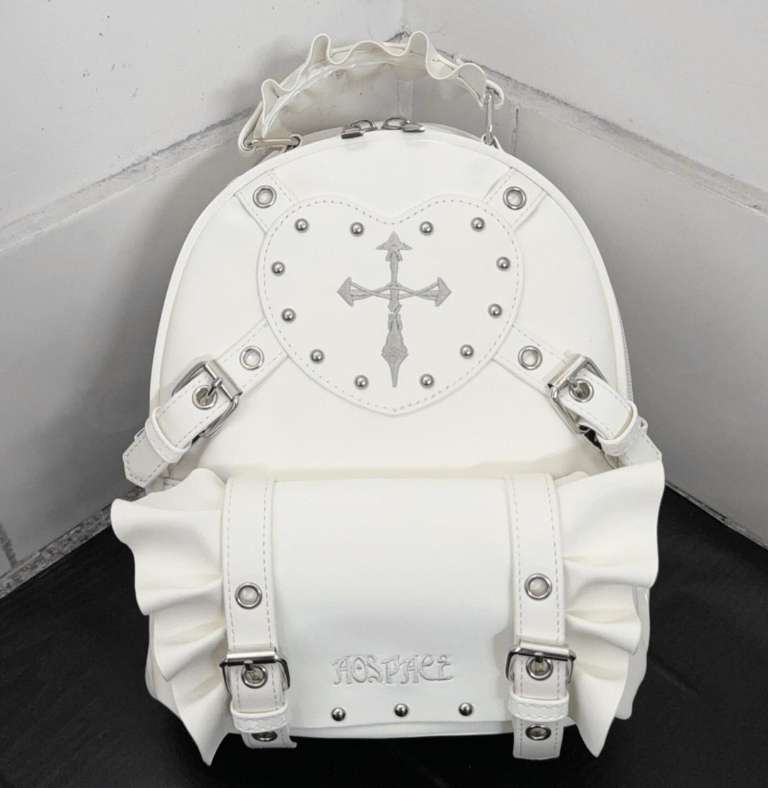 Subculture Punk Backpack, Studs & Cross Embroidery 44925:829267