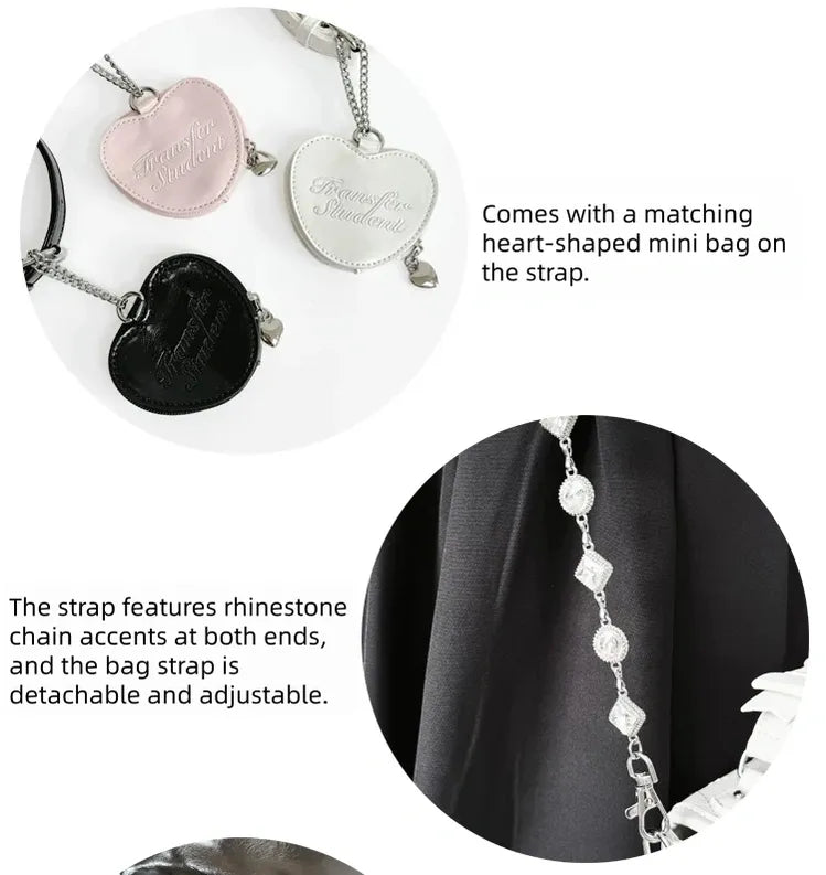 Jirai Kei Handle Crossbody Bag, Adjustable Bag Strap 45110:839438