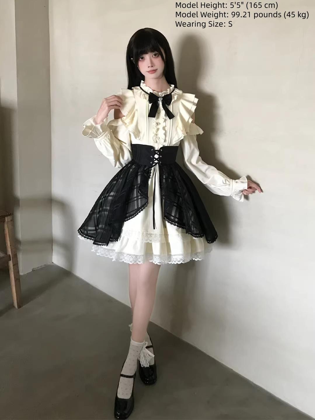 Seiso Kei Open Shoulder Dress, Overlay Set 44976:832152