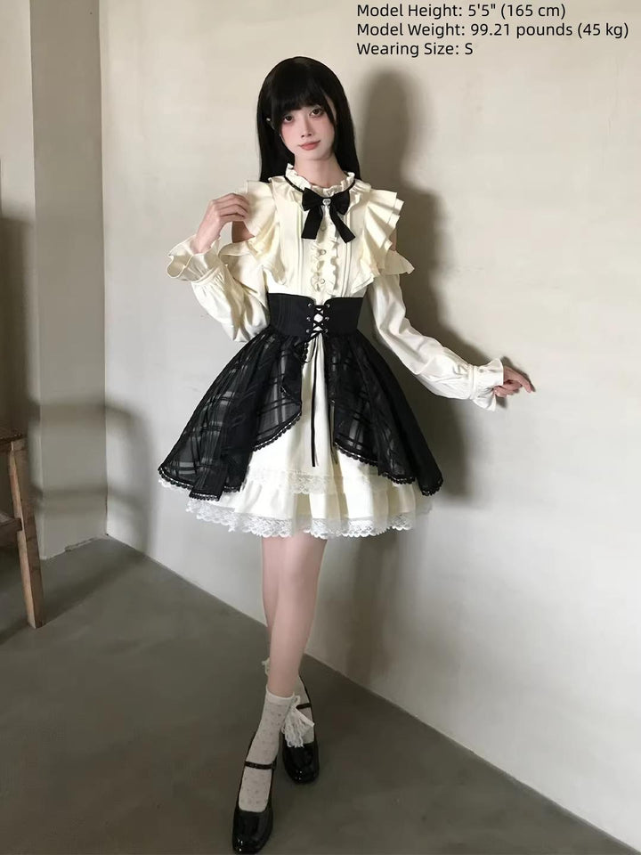 Seiso Kei Open Shoulder Dress, Overlay Set 44976:832152