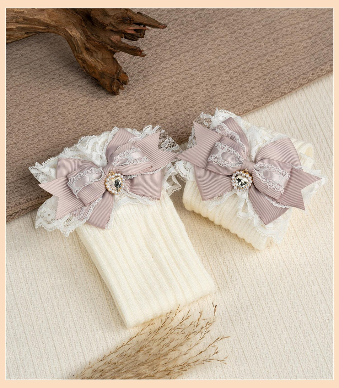 Jirai Kei Over-the-Knee Socks, Lace Cuffs 44008:793912