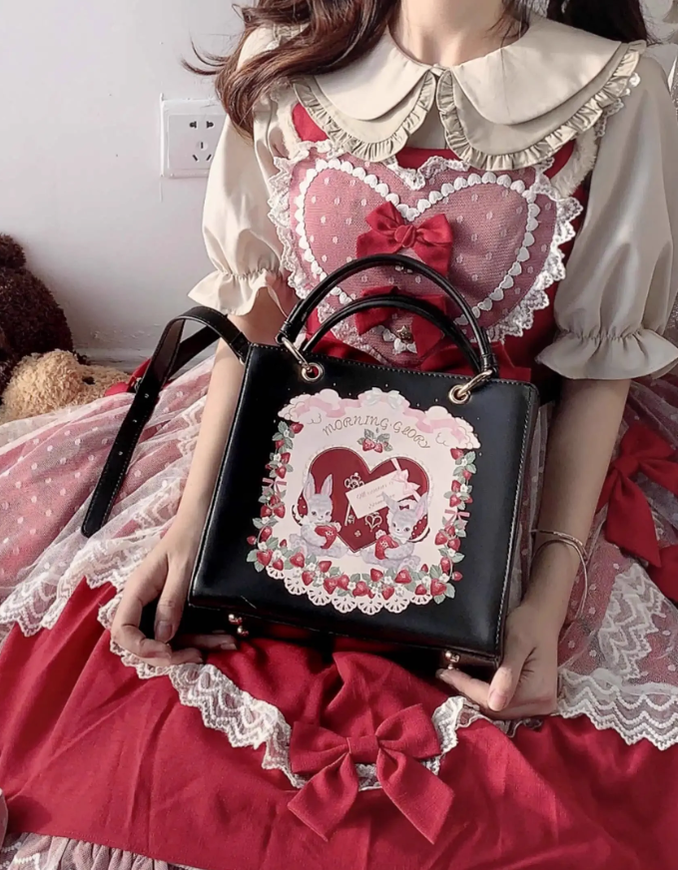 Retro Lolita Bag Square Wedding Handbag Crossbody Bag 41812:721742