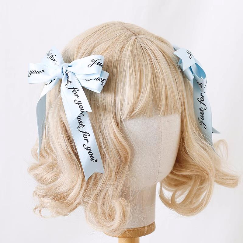 Jirai Kei Ryousangata Lace Letter Ribbon Bow Headwear 22540:333274 22540:333274