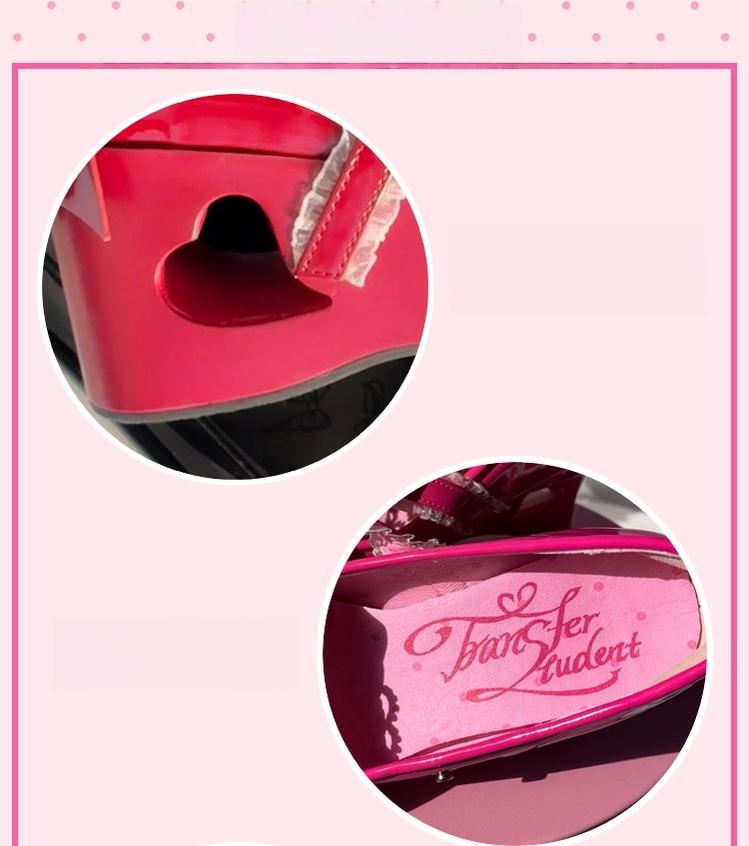 Old School Lolita High Platform Shoes, Heart Hollow Heel 44559:813949