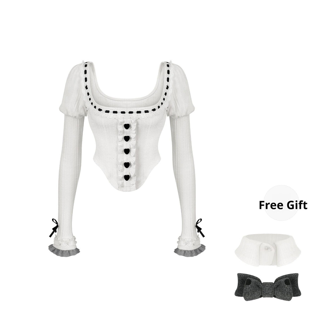 Kawaii Outfit Set, Knit Top, Suspender Skirt and Cape (M S XS) 44083:796626