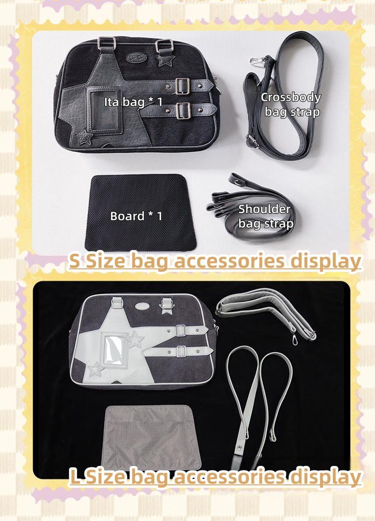 Subculture Ita Bag Large Capacity Square Star Crossbody Bag 40126:678638