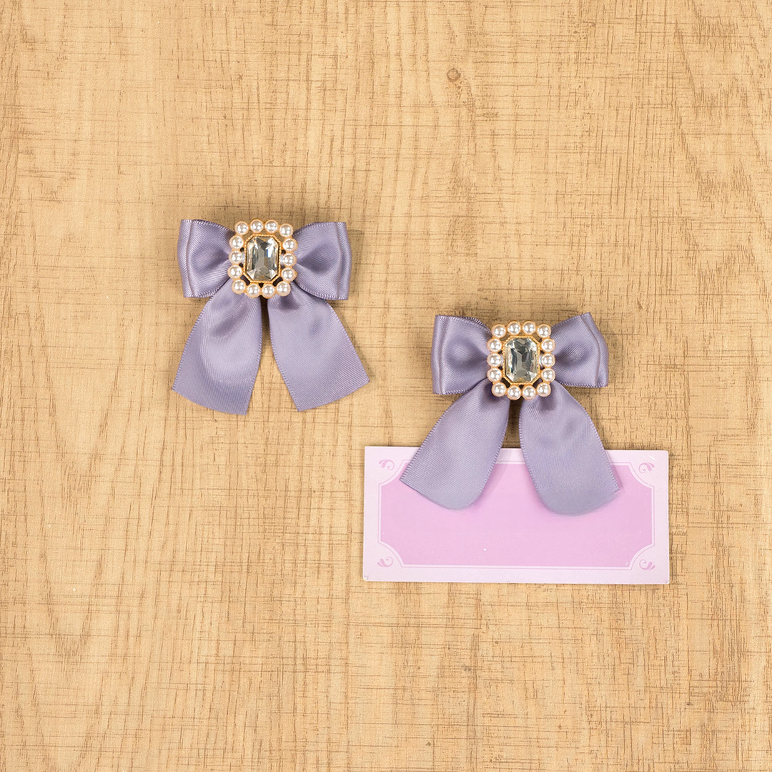 Jirai Kei Hair Clips Rhinestone Lace Bow Hair Clips 39110:629138