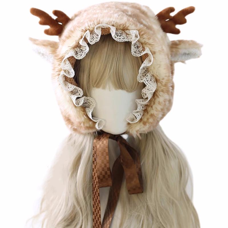 Japanese Style Hat Sweet Autumn Winter Warm Deer Horn Hat 28924:339226 28924:339226