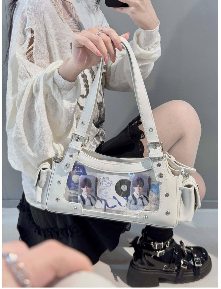 Punk Studded Ita Bag, Clear Window & Star Pouch 45416:847482