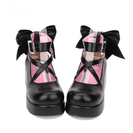 Lolita Platform Shoes Big Bow Round Toe Shoes Multicolor (Black / 33 34 35 36 37 38 39 40 41 42 43 44 45 46 47) 31644:370598