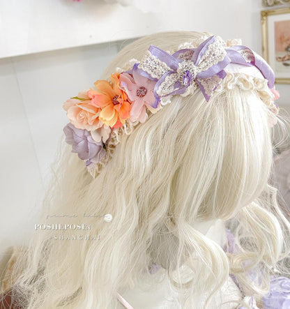 Lolita Dress Set Sweet Violet Pink Puffy Dress Corset Dress 36388:554780