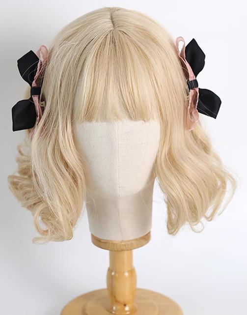 Jirai Kei Black Pink Hair Pin With Lace And Bow 22530:322898 22530:322898