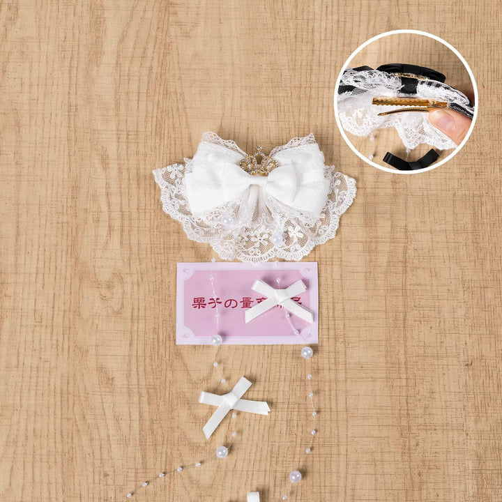 Jirai Kei Artificial Pearl Hair Clip, Rhinestone Crown 45108:837330