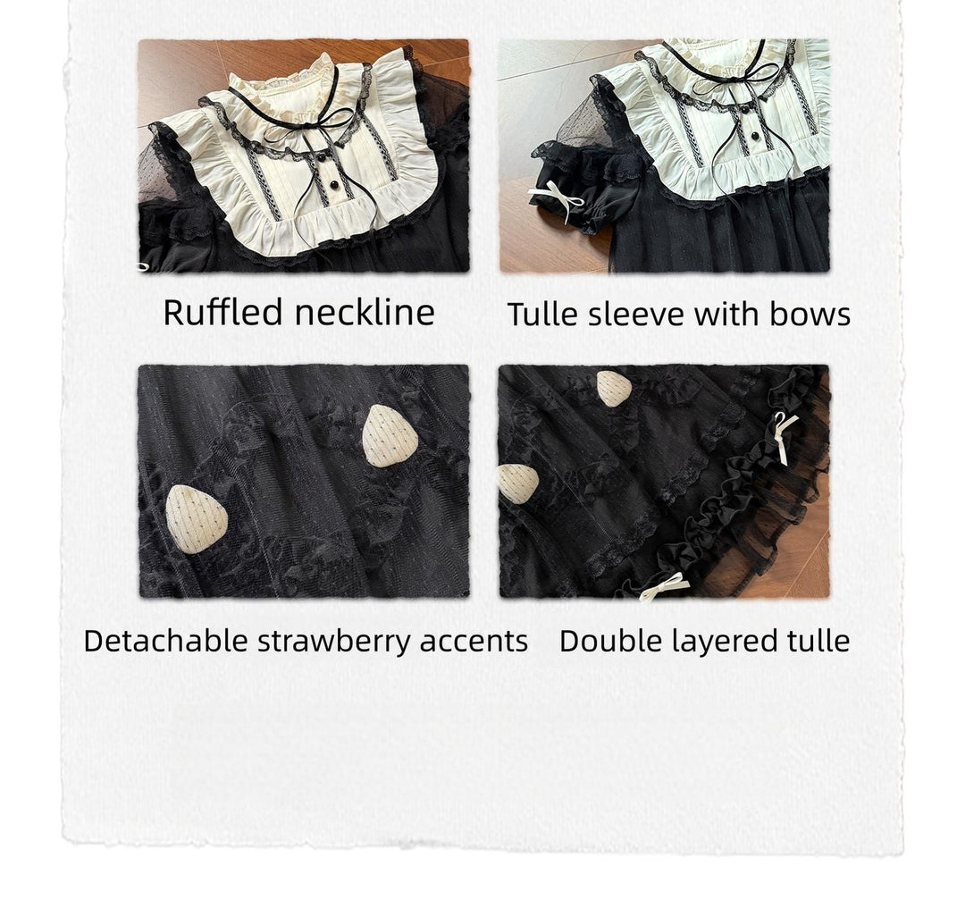 Japanese-style Tulle Dress, Detachable Strawberry Accent 45345:848973