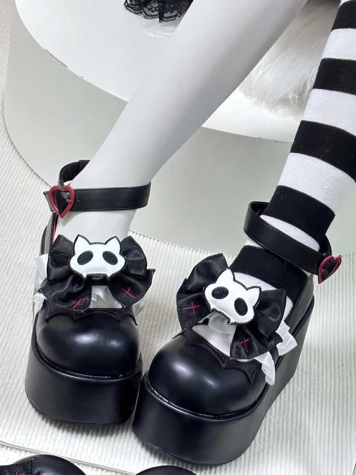 Gothic High Platform Shoes, Detachable Bow 45286:846187