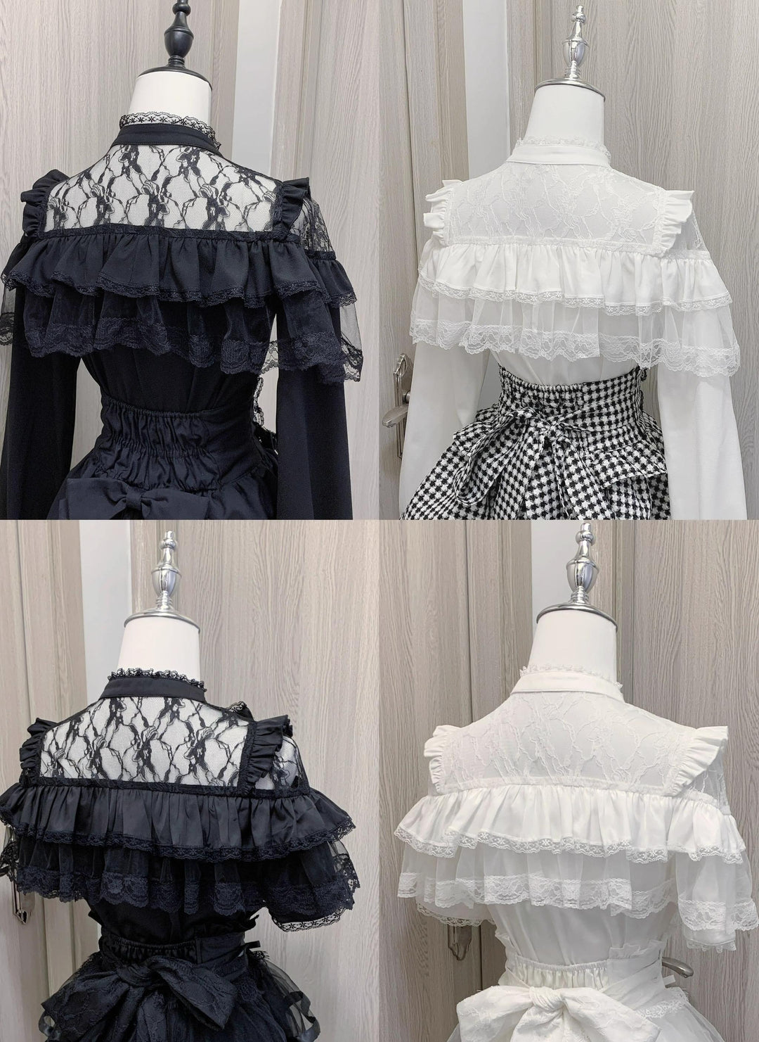 Jirai Kei Blouse Ruffle Lace Ribbon Shirt 38554:718782