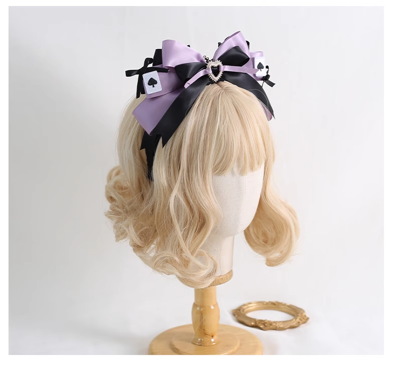 Gothic Lolita Headpiece Black Violet Hair Accessory Brooch 39116:613632