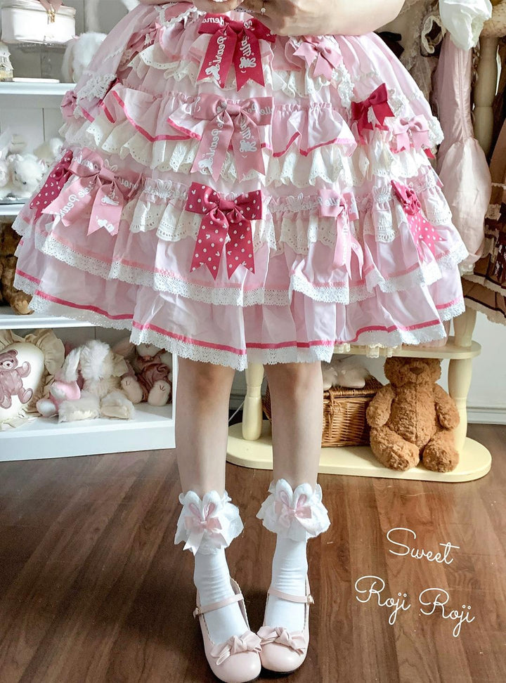 Sweet Lolita Mid-Calf Cotton Socks, Bunny Ears, Polka Dots 44712:819626