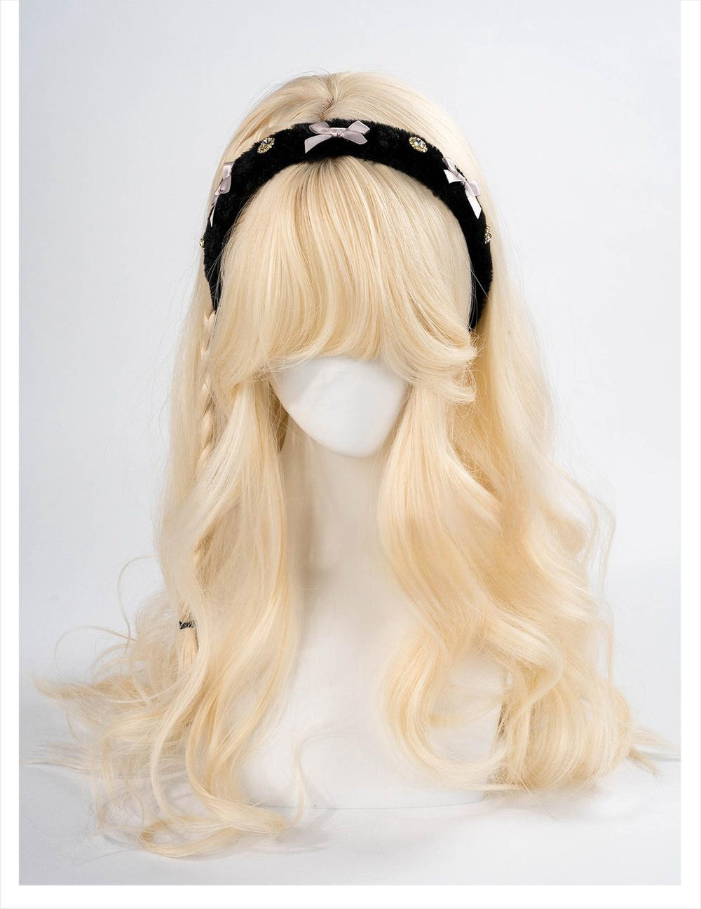 Jirai Kei Headwear Rhinestone Bow Hairband Fluffy Headpiece 39654:648228