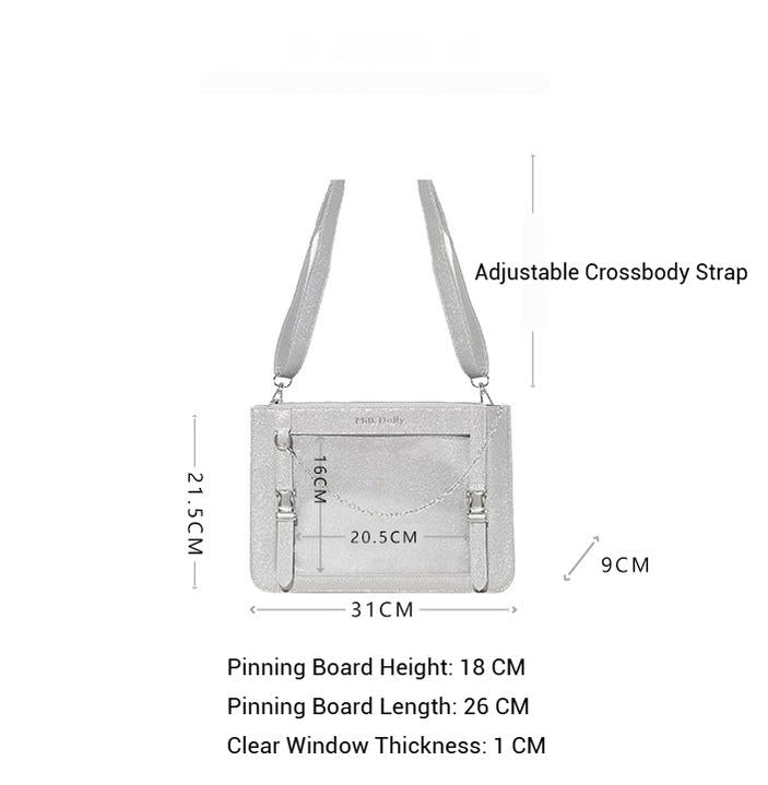 Square Crossbody Itabag, Detachable Chain 43234:779488