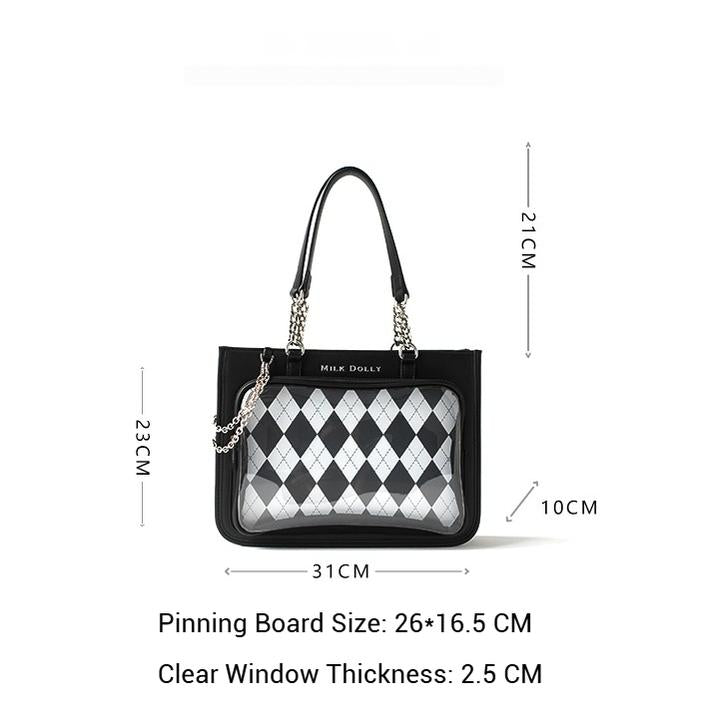 Large Capacity Ita Bag, Checkered Background 43233:779445