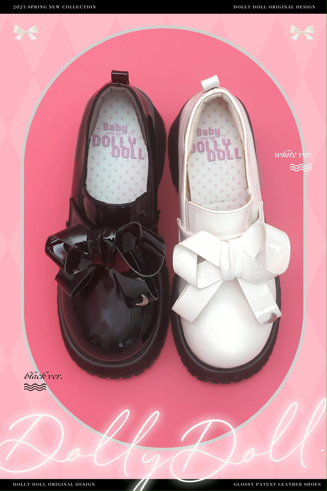 Jirai Kei Black Pink Purple White Bow Shoes Clip 21894:335274 21894:335274