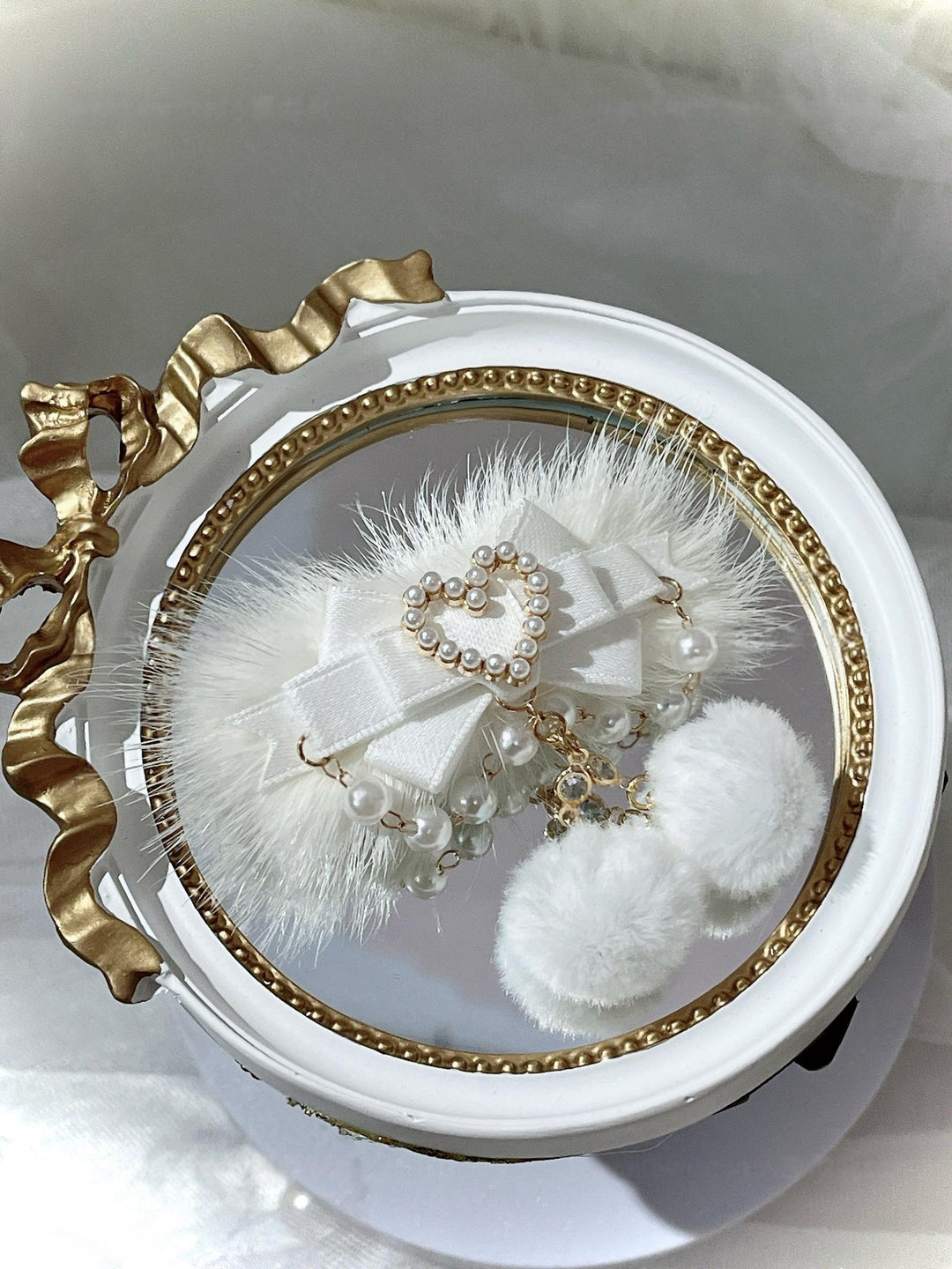 Winter Ryousangata Hair Clip, Pom Pom Pendant 44462:809826