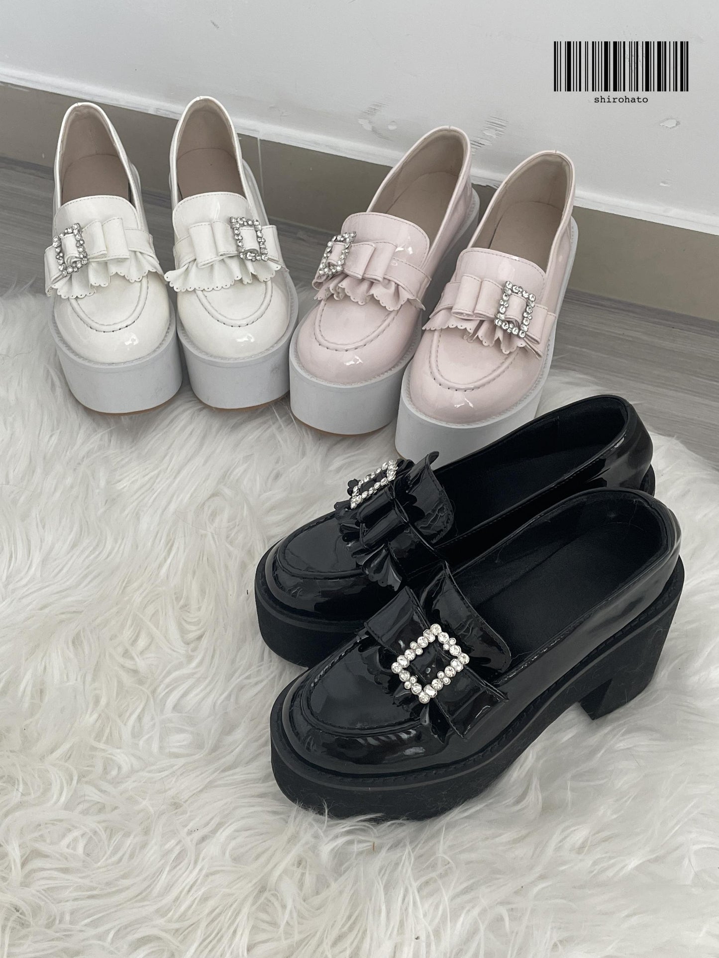 Jirai Kei Shoes High Heel Platform Shoes With Bow Tie 37280:554176