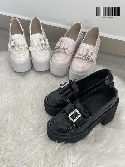 Jirai Kei Shoes High Heel Platform Shoes With Bow Tie 37280:554176