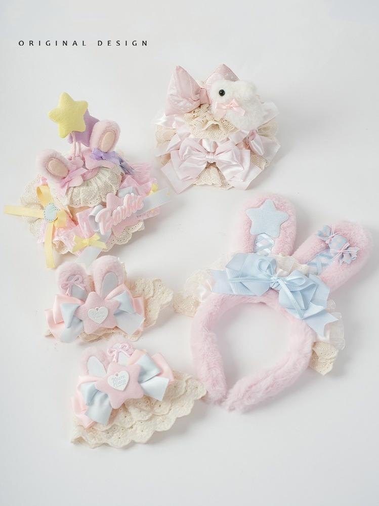 Lolita Headdress Lace Hat Bunny Hair Accessories Bow KC 37016:549632 37016:549632