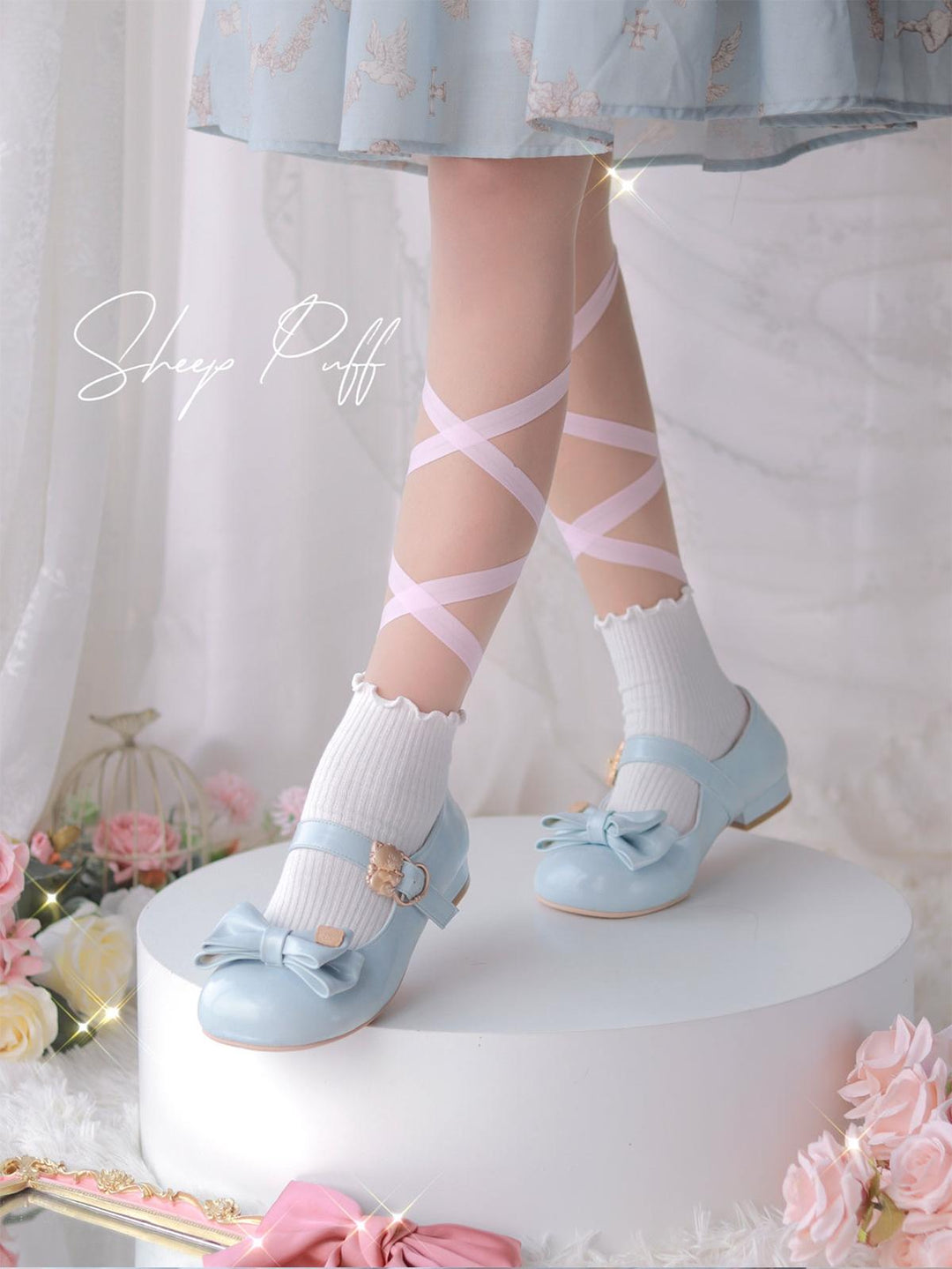 Preorder-Lolita Fashion Bow Tie Low Heel Shoes 4 Colors 22830:328260 22830:328260