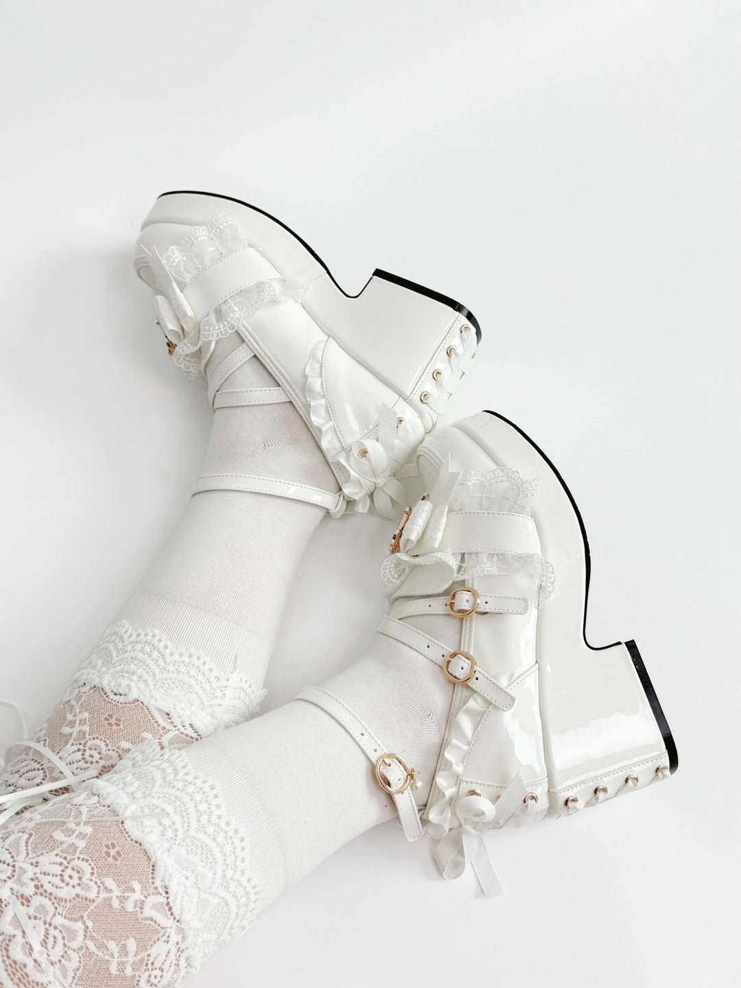 Jirai Kei High Platform Shoes, High + Mid Heel Options 43617:781184
